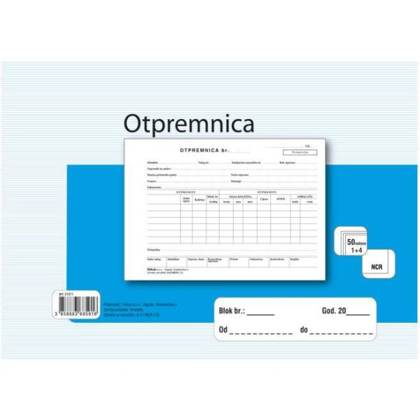 Obrazac A-21/NCR otpremnica A5 1+4 Fokus