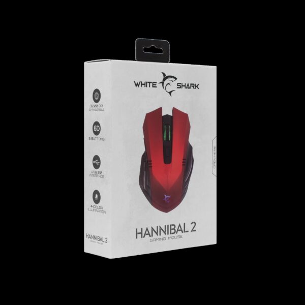 Gaming miš White Shark GM-5006 HANNIBAL-2 crveni 3200dpi, HANNIBAL-2 RED - Slika 4