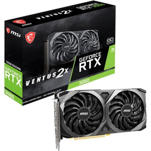 MSI Video Card Nvidia RTX 3060 VENTUS 2X 12G OC (RTX 3060, 12GB GDDR6, 192-bit, GPU 1680MHz (Boost 1807MHz), RAY TRACING, 2xFan, PCIe 4.0, 1xHD MI 2.1, 3xDP v.1.4, 8 pin, 170W) Low Ha sh Rate!,RTX 306 - Slika 2