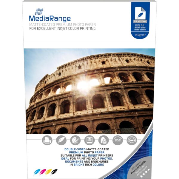 MediaRange FOTO PAPIR A4 100kom 140g MAT DUAL za InkJet pisače, MRINK111