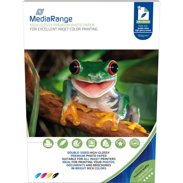 MediaRange FOTO PAPIR A4 50kom 160g SJAJNI DUAL za InkJet pisače, MRINK108