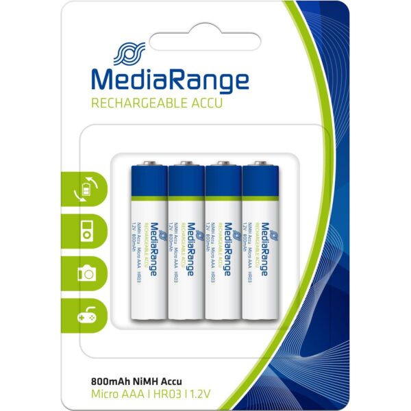 MediaRange AAA(HR03)1,2V punjive NI-Mh 800mAh 4kom, MRBAT120