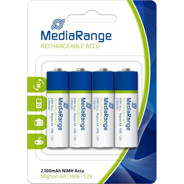 MediaRange AA(HR6)1,2V punjive NI-Mh 2100mAh 4kom, MRBAT121