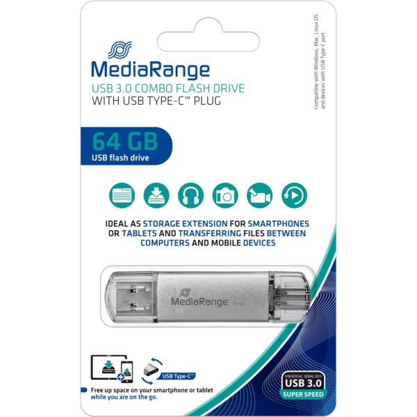 MediaRange MEMORIJA USB STICK 3.0, 64GB s USB A, MR937