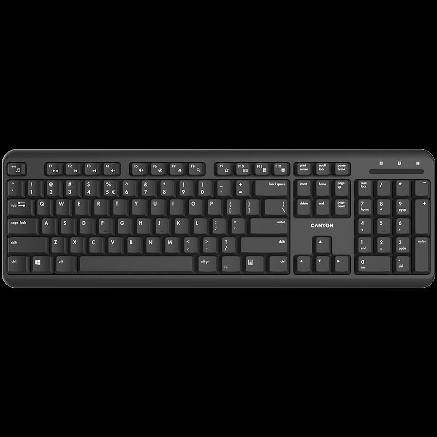 Wireless keyboard with Silent switches ,105 keys,black,Size 442*142*17.5mm,460g,AD layout, CNS-HKBW02-AD