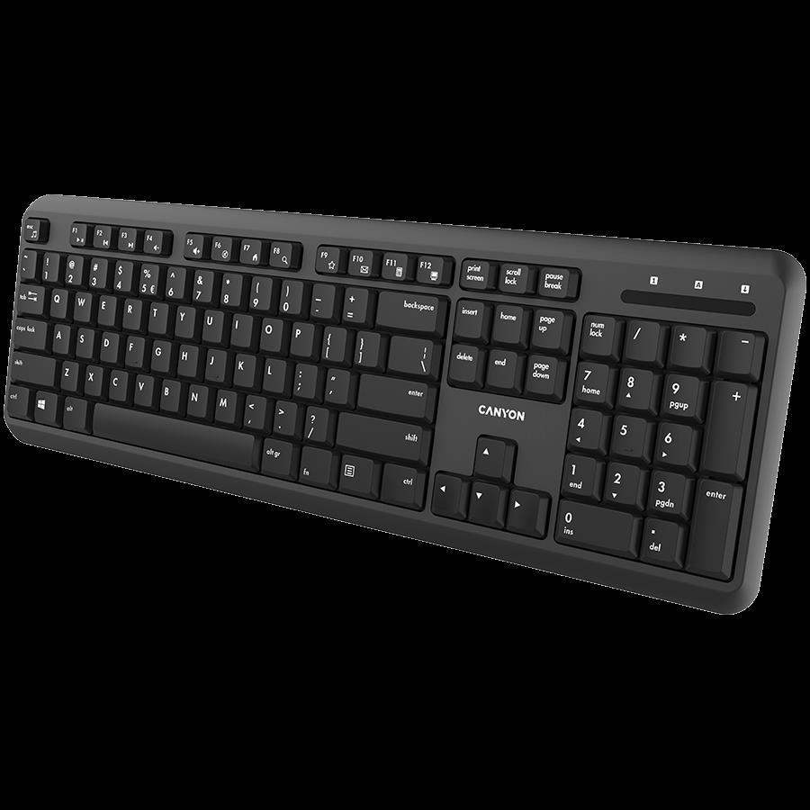 Wireless keyboard with Silent switches ,105 keys,black,Size 442*142*17.5mm,460g,AD layout, CNS-HKBW02-AD - Slika 2