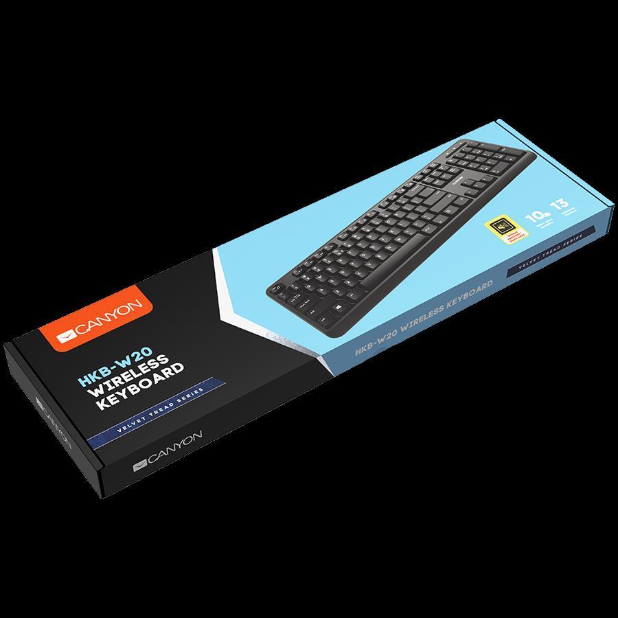 Wireless keyboard with Silent switches ,105 keys,black,Size 442*142*17.5mm,460g,AD layout, CNS-HKBW02-AD - Slika 4