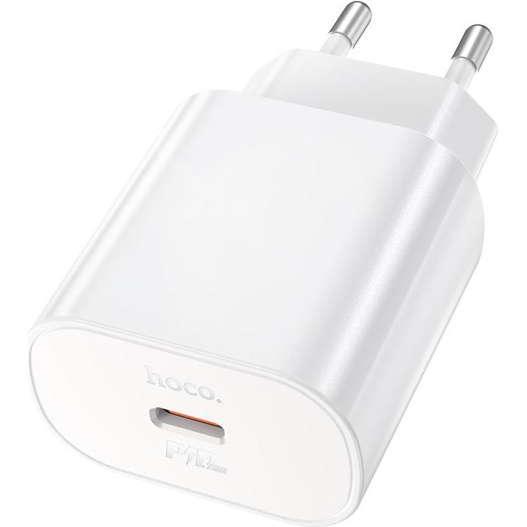 HOCO kućni punjač N22 25W PD SUPER FAST USB-C + cable USB-C na USB-C, bijeli, 4706 - Slika 3
