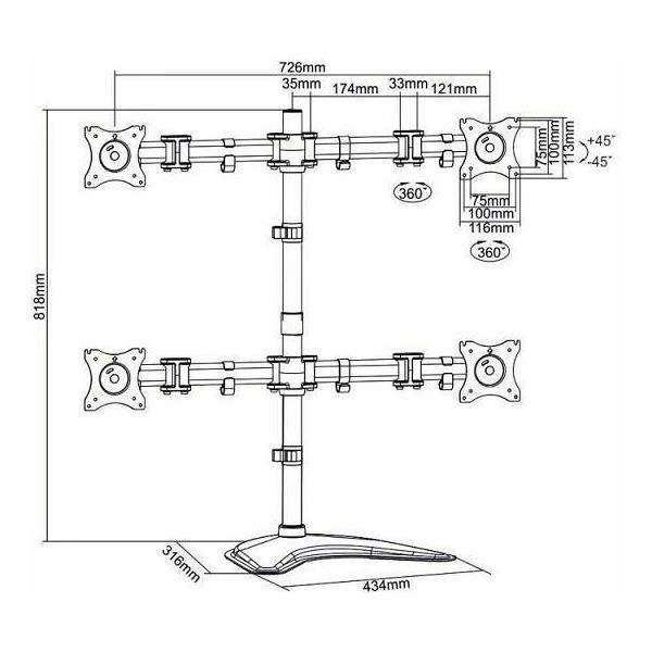 STOLNI STALAK SBOX LCD-F048 - Slika 2