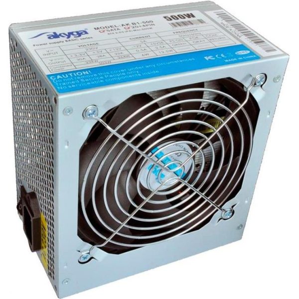 Power Supply AKYGA AK-B1-500 Basic 500W, DC 3.3/5/±12V, 1x120, w/o power cord, AKB1500
