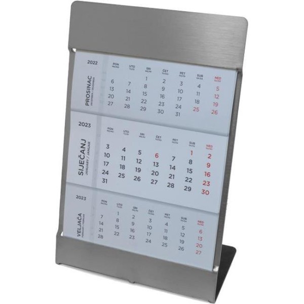 Kalendar stolni-pomični 11,5x17,8cm inox postolje, 000026343