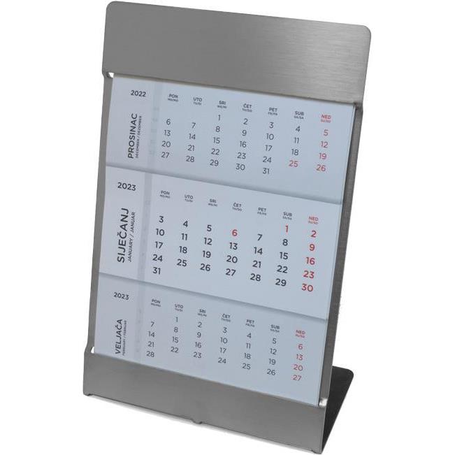 Kalendar stolni-pomični 11,5x17,8cm inox postolje, 000026343