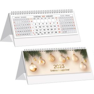 Kalendar stolni mali sa spiralom sivi, 000013252
