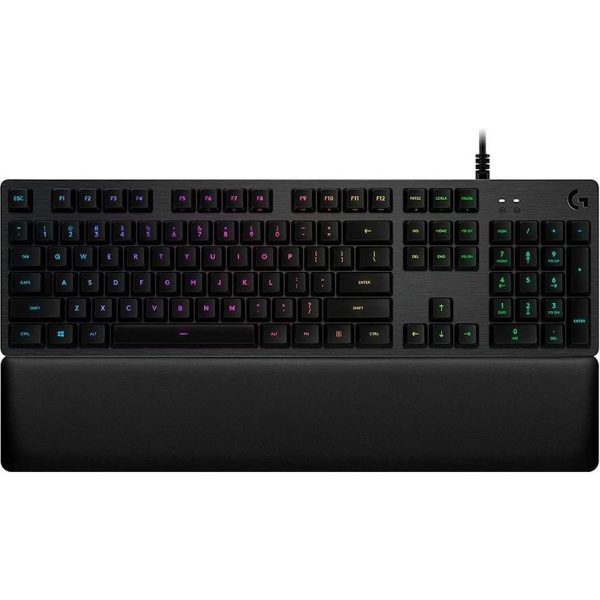 LOGITECH G513 Corded LIGHTSYNC Mechanical Gaming Keyboard - CARBON - US INT'L - USB - TACTILE, 920-009330