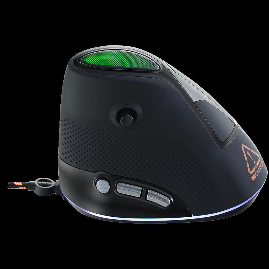 CANYON Emisat GM-14 Wired Vertical Gaming Mouse with 7 programmable buttons, Pixart optical sensor, 6 levels of DPI and up to 4800, 1.65m Braided USB cable,rubber coating sur, 5291485005931 - Slika 2