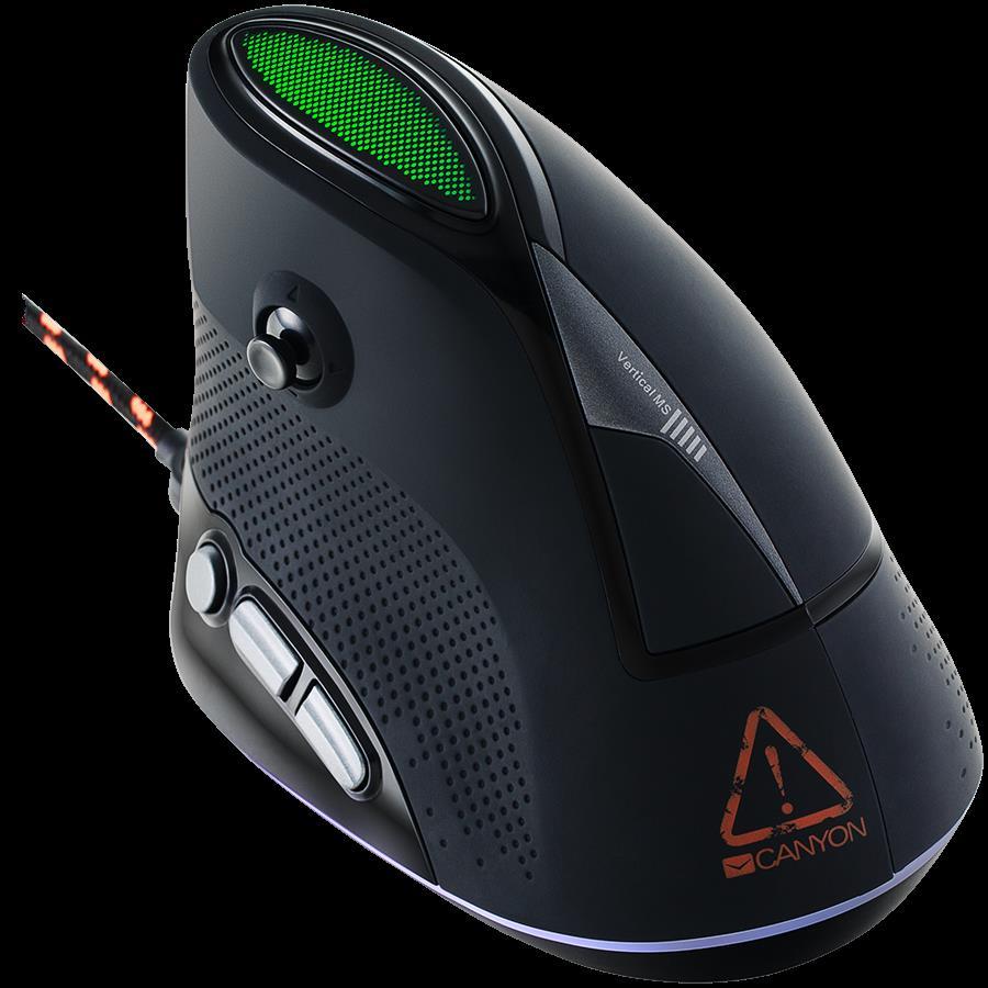CANYON Emisat GM-14 Wired Vertical Gaming Mouse with 7 programmable buttons, Pixart optical sensor, 6 levels of DPI and up to 4800, 1.65m Braided USB cable,rubber coating sur, 5291485005931 - Slika 3