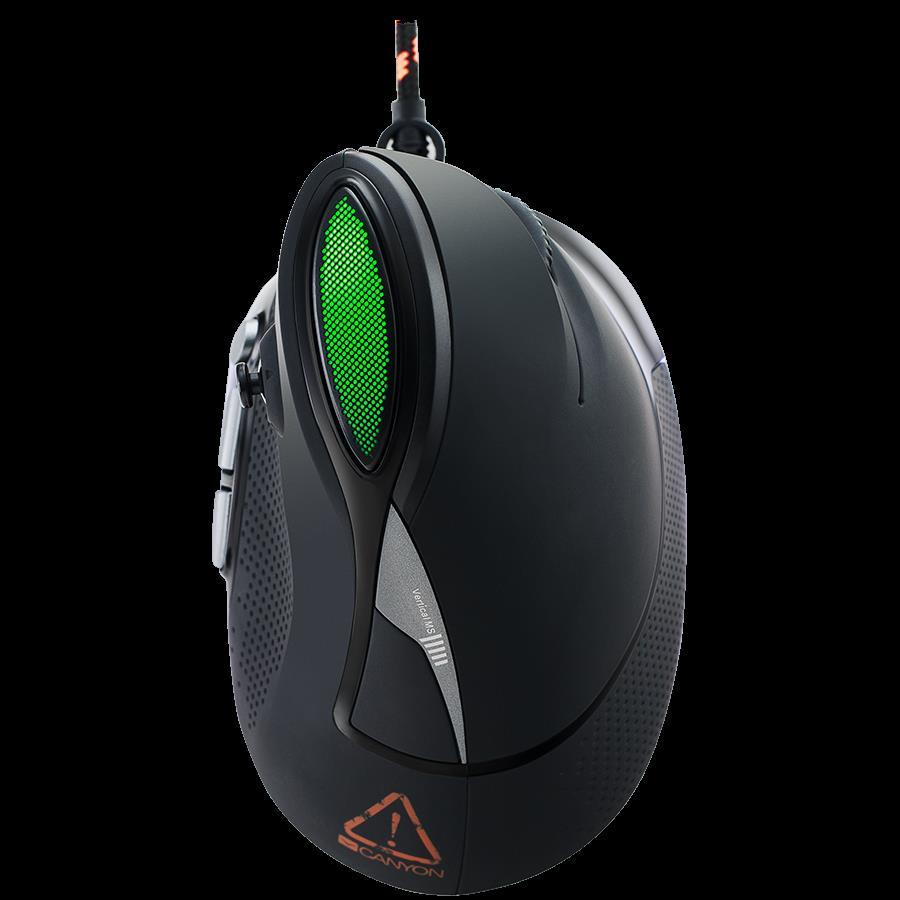 CANYON Emisat GM-14 Wired Vertical Gaming Mouse with 7 programmable buttons, Pixart optical sensor, 6 levels of DPI and up to 4800, 1.65m Braided USB cable,rubber coating sur, 5291485005931 - Slika 4