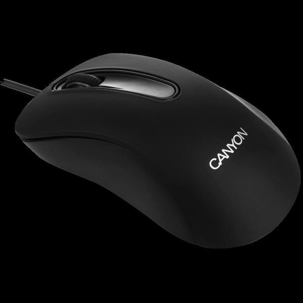 CANYON CM-2 Wired Optical Mouse with 3 buttons, 1200 DPI optical technology for precise tracking, black, cable length 1.5m, 108*65*38mm, 0.076kg, CNE-CMS2