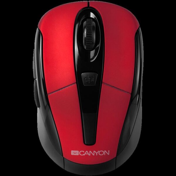 CANYON MSO-W6 2.4GHz wireless optical mouse with 6 buttons, DPI 800/1200/1600, Red, 92*55*35mm, 0.054kg, CNR-MSOW06R