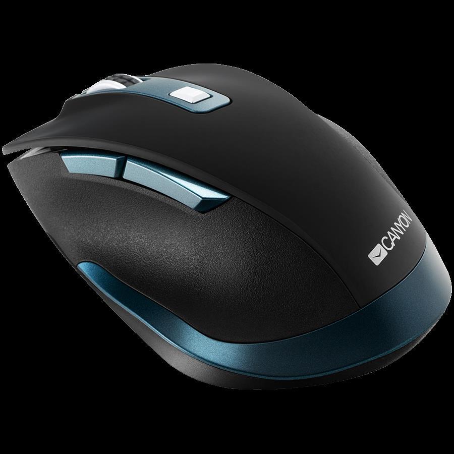 CANYON MW-14 2.4Ghz Wireless mouse, with 6 buttons,DPI 800/1200/1600/2000/2400,Battery:AAA*2 pcs , Black-blue 119.6*81.1*43.3mm86.8g, CNS-CMSW14DG - Slika 4