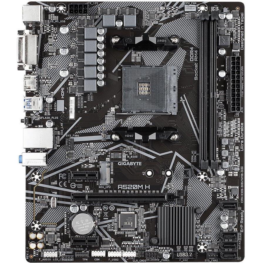 Gigabyte A520M H ( AMD A520, 2xDDR4, DVI-D/ HDMI, 1xPCI x16, 2xPCI x1, 1xM.2, 4xSATA, mATX, A520M_H