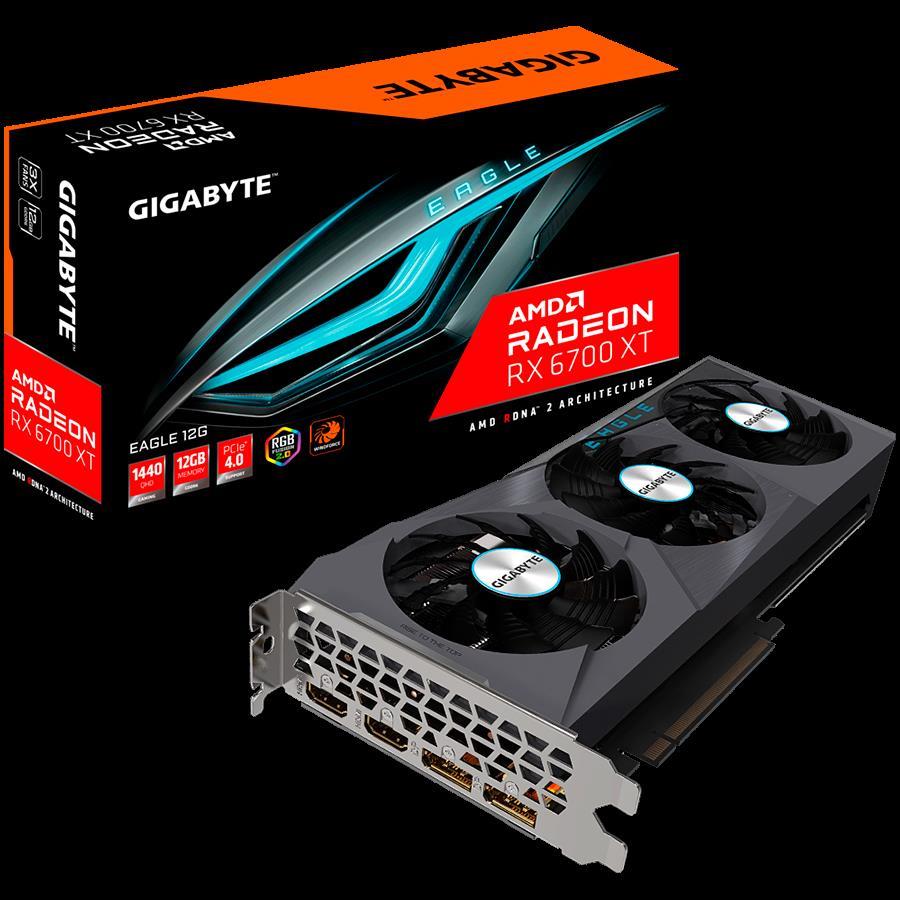 GIGABYTE Video Card AMD Radeon RX 6700 XT EAGLE GDDR6 12GB/192bit, up to xxxx/xxxxxMHz, PCI-E 4.0 x16, Retail, GV-R67XTEAGLE-12GD