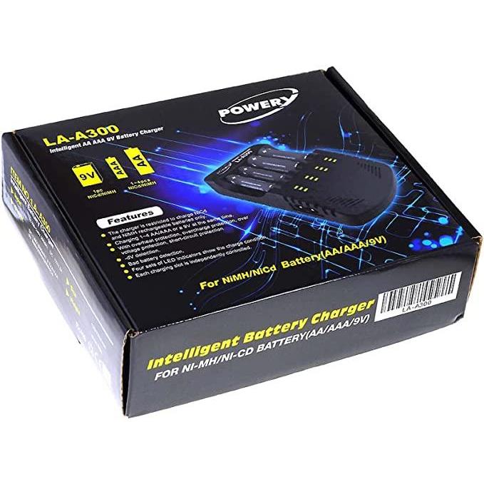 Powery punjač zidni za Ni-Mh i Ni-Cd ( AA i AAA i 9V ), LA-A300