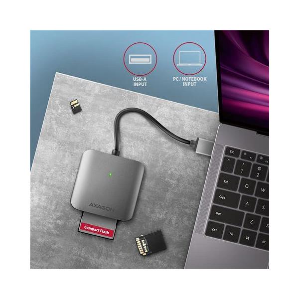 Čitač pametnih kartica AXAGON CRE-S3 SUPERSPEED USB-A UHS-II READER - Slika 2