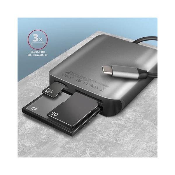 Čitač pametnih kartica AXAGON CRE-S3C SUPERSPEED USB-C UHS-II READER - Slika 3