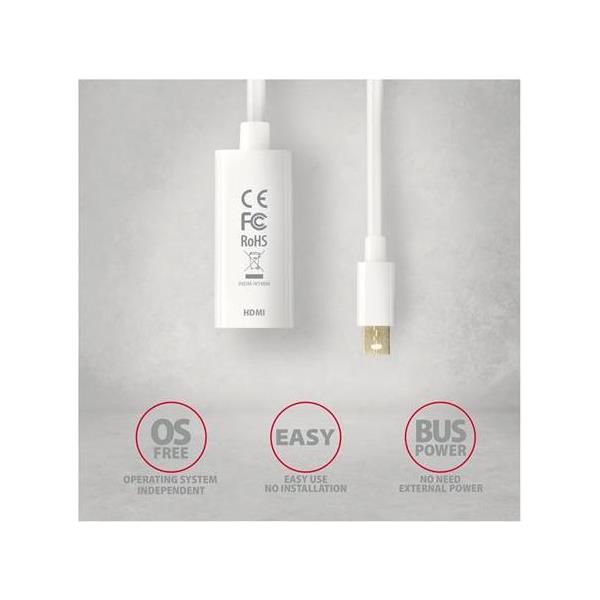 CC MiniDisplayPort -> HDMI, 0,15m, Bijeli, 4K@30Hz, RVDM-HI14N