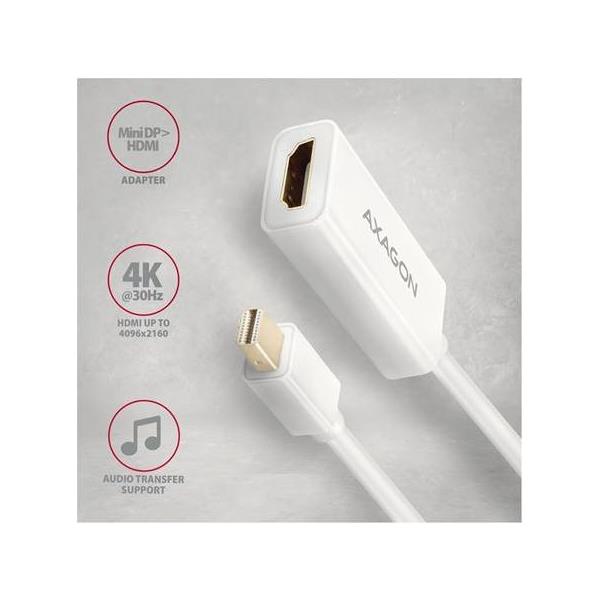 CC MiniDisplayPort -> HDMI, 0,15m, Bijeli, 4K@30Hz, RVDM-HI14N - Slika 2