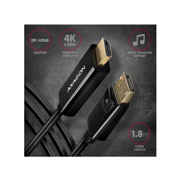 CC DisplayPort -> HDMI 1,8m, 4K@30Hz, RVD-HI14C2, AXA, RVD-HI14C2