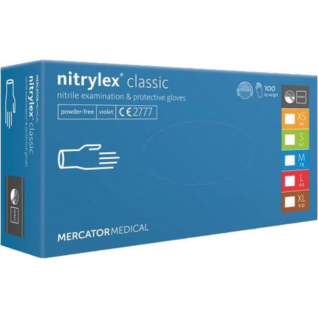 Pribor za čišćenje-rukavice nitril-bez pudera nitrylex classic pk100 plave M