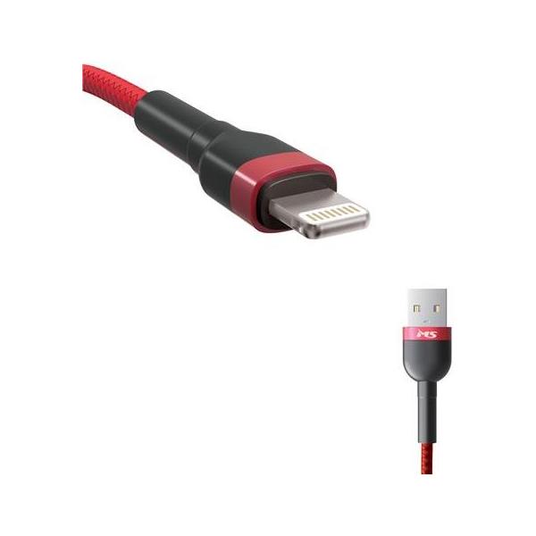 MS CABLE USB-A 2.0->LIGHTNING,1m,crveni, MSP40016