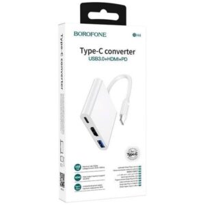 BOROFONE Adapter - DH4 USB-C to USB3.0/HDMI/PD white, 3856