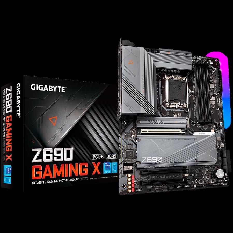 GIGABYTE Mainboard Desktop Z690 GAMING X DDR5 (LGA1700, 4x DDR5, HDMI, DP, Realtek ALC1220-VB, 2.5GLAN, 1x PCI-E x16 5.0, 2x PCI-E x16 3.0, 4x M.2, 6x SATAIII, 1x USB Type-C 3.2 Gen2x2, 1x USB Type-C