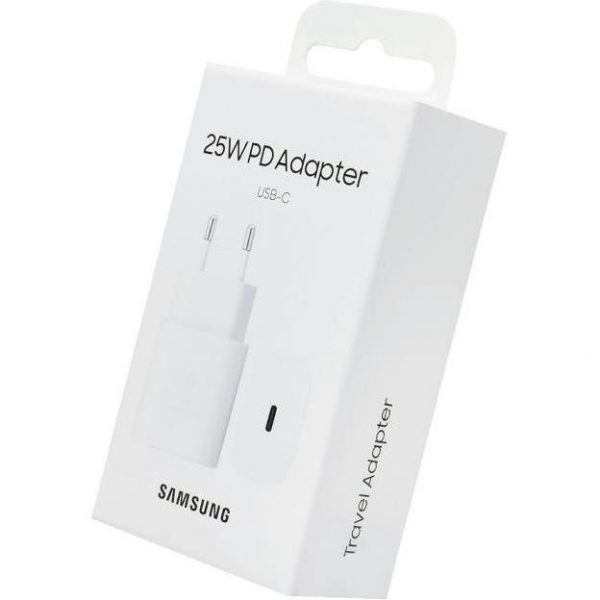 KUĆNI PUNJAČ ORIGINAL ZA SAMSUNG EP-TA800 TIP C PD 25W SUPER FAST BIJELI BLISTER
