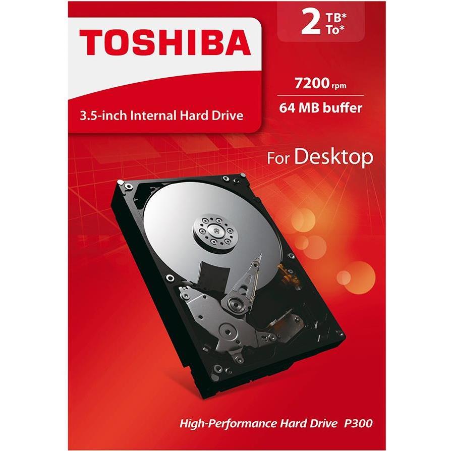 HDD desktop Toshiba P300 (3.5" 2TB, 7200RPM, 64MB, NCQ, AF, SATAIII), Retail, HDWD120EZSTA