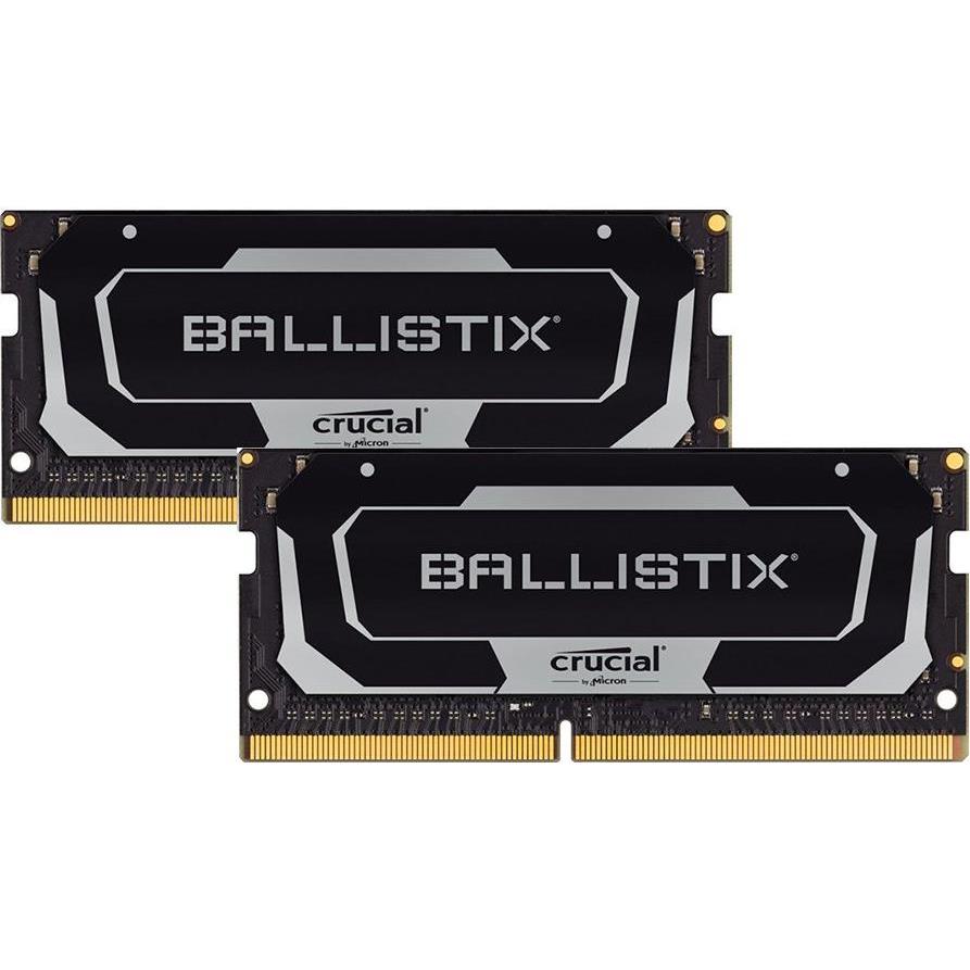 Crucial DRAM Ballistix Black 2x16GB (32GB Kit) DDR4 3200MT/s CL16 Unbuffered SODIMM 260pin Black, EAN: 649528824462, BL2K16G32C16S4B