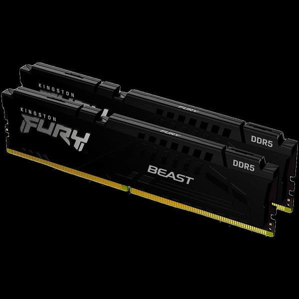KINGSTON DRAM 32GB 5200MHz DDR5 CL40 DIMM (Kit of 2) FURY Beast Black, KF552C40BBK2-32