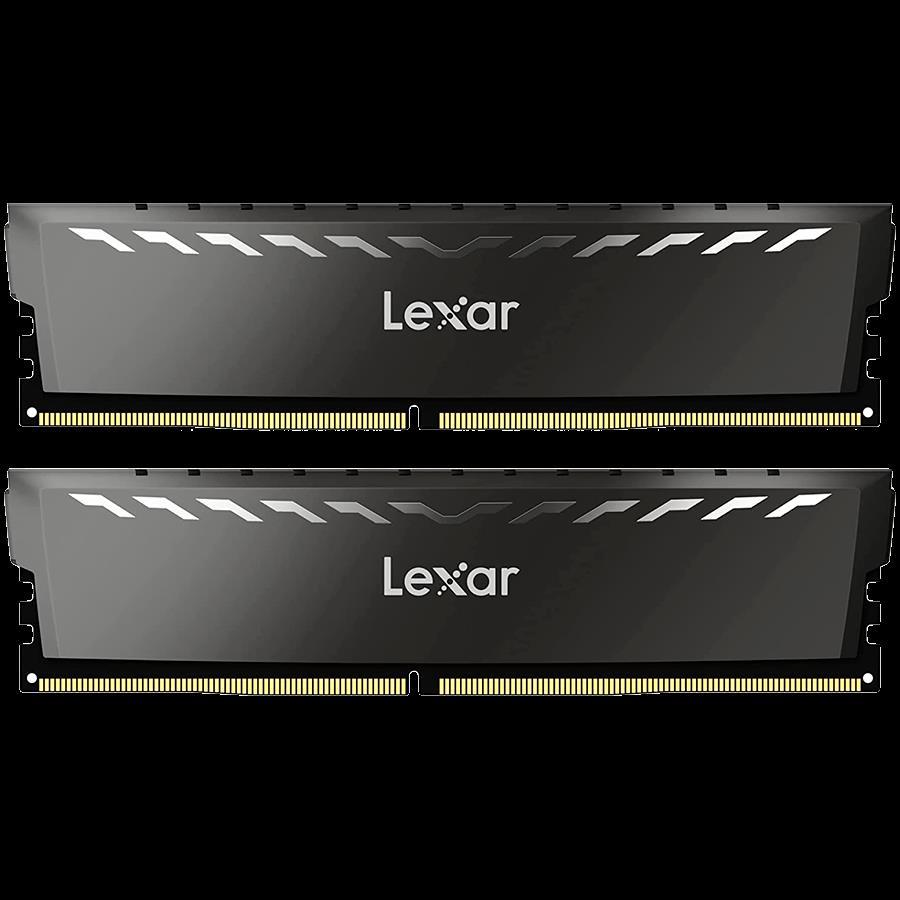 Lexar® THOR 32GB Kit (16GB x 2) DDR4 3200Mhz UDIMM XMP Memory with heatsink. Dual pack, LD4BU016G-R3200GDXG