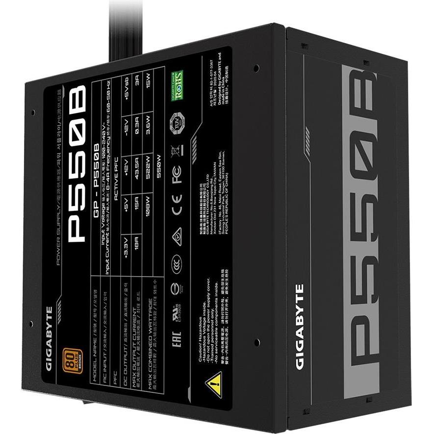 GIGABYTE P550B Power Supply 550W, 80+ Bronze, 120mm HYB fan, EU plug, GP-P550B - Slika 2