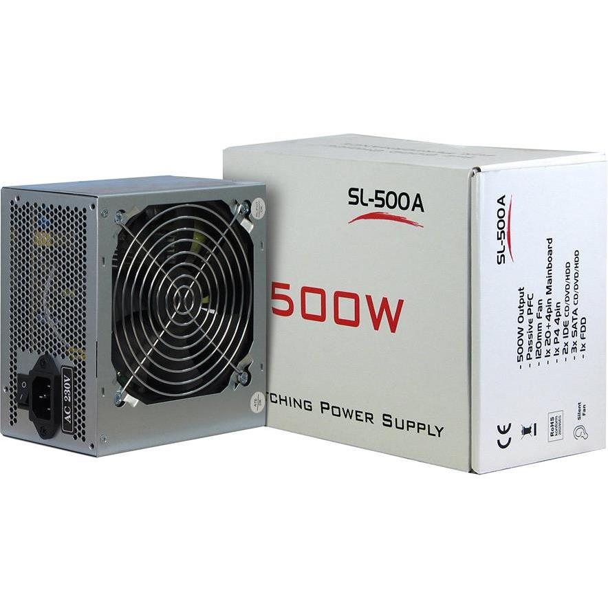 Power Supply INTER-TECH IT-SL500 AC 230V, 50/60Hz, DC 3.3/5/±12V, 500W, Retail, Passive PFC, 1x120, IT-SL500_12CM