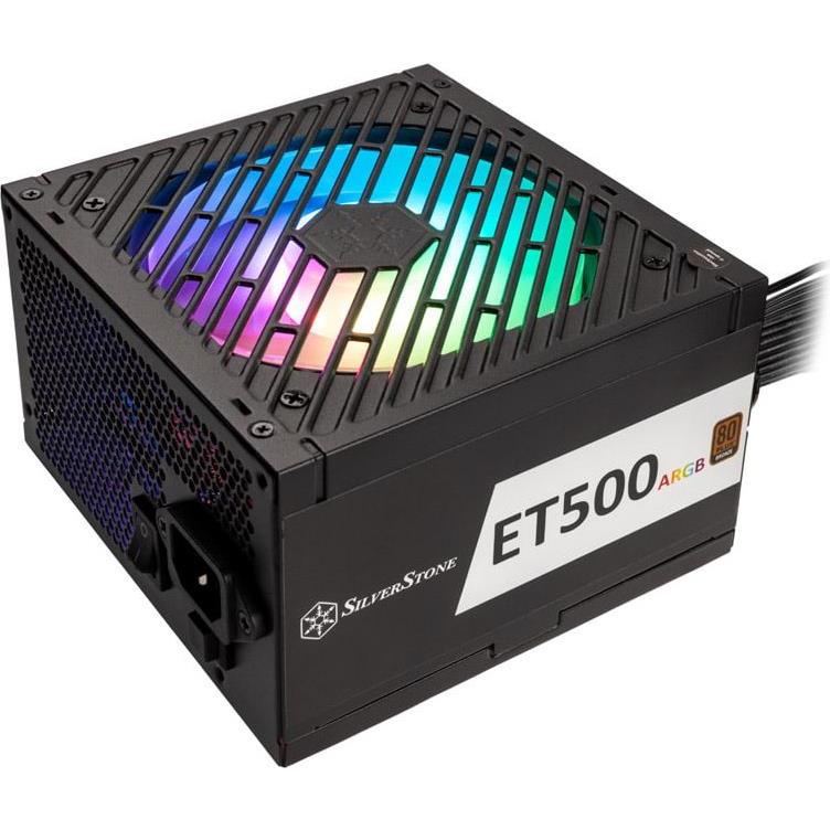 SilverStone ET500-ARGB, 500W 80 PLUS Bronze ATX power supply, 120mm ARGB fan, 12V rail, PCI-E 8 pin and 6 pin, ARGB, ATX, Retail, SST-ET500-ARGB