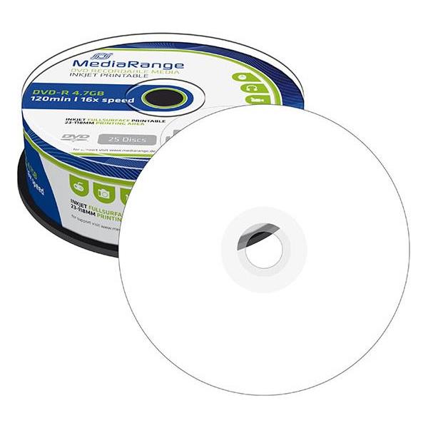 DVD-R MEDIJ PRINTABLE MEDIARANGE 1/25, MR407
