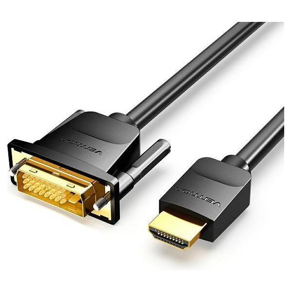 KABEL HDMI MUŠKI NA DVI MUŠKI 24+1 1080P 60 Hz VENTION 2 m ABFBH CRNI, ABFBH