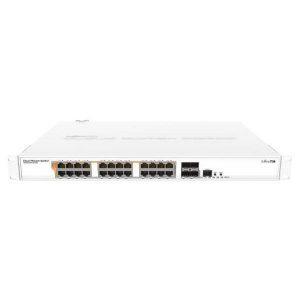 MikroTik 24-port Gbe PoE-out switch 4 SFP slots, CRS328-24P-4S+RM