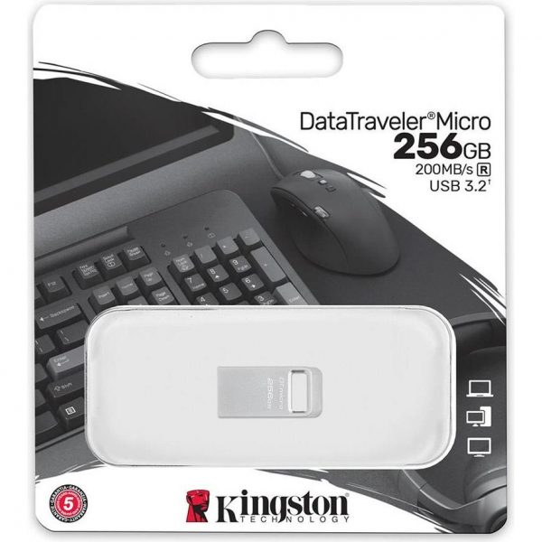 Kingston 256GB DataTraveler Micro 200MB/s Metal USB 3.2 Gen 1 EAN: 740617327984, DTMC3G2/256GB