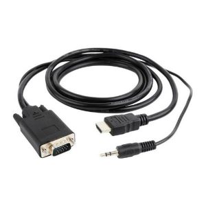 Gembird HDMI to VGA and audio adapter cable, single port, black 3m, A-HDMI-VGA-03-10