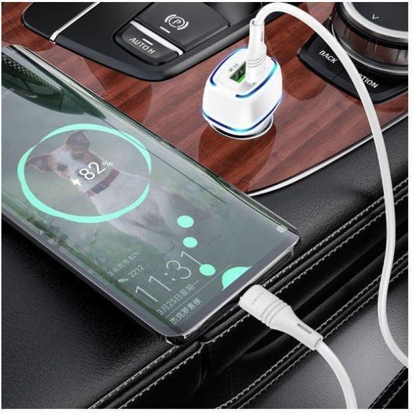 Autopunjač BOROFONE BZ14A 20W PD USB-C + USB3.0 + cable USB-C to USB-C, bijeli, 2855 - Slika 3
